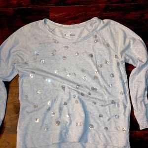 Style & Co. The Essential Sweatshirt in Shimmer Gray Polka Dot